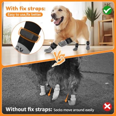 PICK FOR LIFE Non Slip Dog Socks with Grippers Prevent from Licking Paws, Anti-Slip Dogs Grip Socks for Senior Dogs on Hardwood Floor(Pink, 2Pairs, M) - Image 8