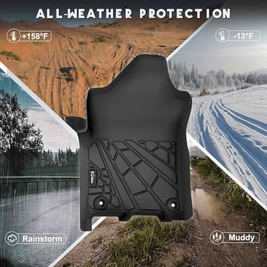 KARPAL Floor Mats for Ram 2500/3500 Crew Cab 2019-2025, TPE All-Weather Floor Liners 1st & 2nd Row Car Mats, Ram Accessories - Image 9