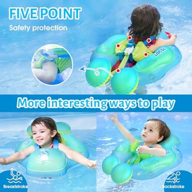 LAYCOL Baby Swimming Float with UPF50+ Sun Canopy Baby Floats for Pool No Flip Overbaby Pool for Baby Age of 3-36 Months - Image 6