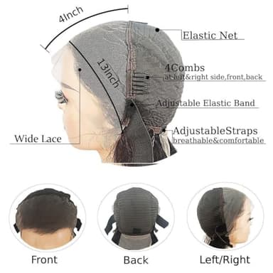Lace Front Wigs Human Hair Pre Plucked Glueless Wigs Wide Lace 180 Density Human Hair Wigs 13x4 Body Wave Wig 18 Inches Natural Color - Image 4