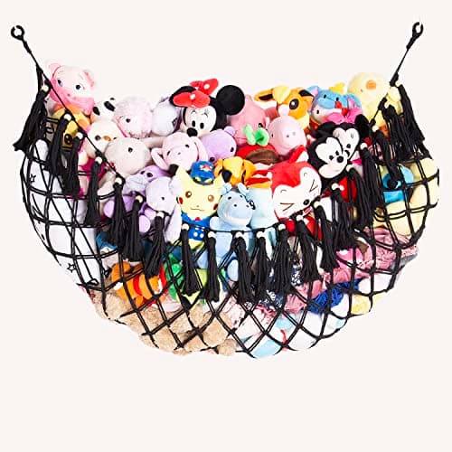 YKBU Large Stuffed Animal Net or Hammock Macrame Toy Display Plush Toy Holder Wall Hanging Net for Stuffed Animal Storage_Black - Image 1