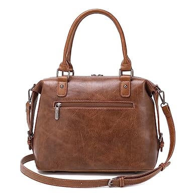 Wrangler Doctor Bag Top Handle Purse Hobo Shoulder Satchel Handbags Crossbody Bag with Crazy Horse Grain Leather for Women WG48-S5110BR - Image 5