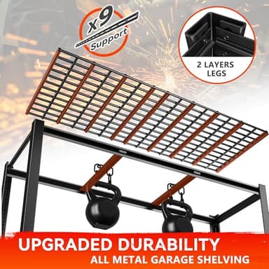 REIBII 60" W Garage Shelving Heavy Duty Metal Shelving 3000LBS Storage Shelves Adjustable Metal Shelves for Storage Industrial 5 Tier Garage Shelves for Warehouse Basement Pantry 60"W x 24"D x 72"H - Image 7