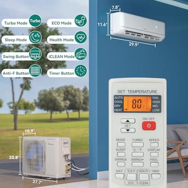 YITAHOME 21 SEER2 12000 BTU Mini Split Air Conditioner Heat Pump System, Wifi Enabled 208-230V Ductless AC Cool Up to 750 Sq. Ft, Compatible with Alexa, Complete Installation Kit, White - Image 8