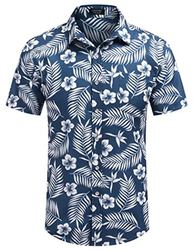 COOFANDY Mens Tropical Shirts Short Sleeve Hawaiian Print Shirts Vacation Beachwear - Image 4