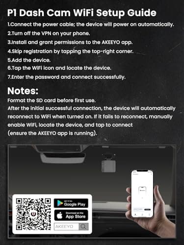Dash Cam FHD 1080P Car Camera, AKEEYO WiFi Dash Camera for Cars,Mini Front Wireless Dash Cam with App,WDR Night Vision, G-Sensor,24H Parking Mode, Loop Recording, Dashcam Support 256GB Max - Image 3