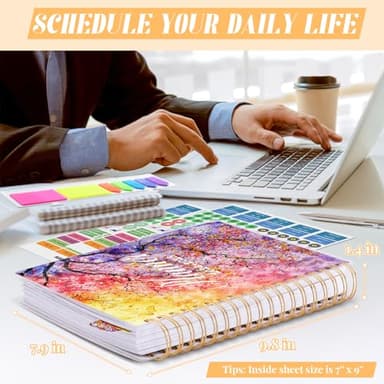 Planner 2025-2026, Large 18 Months Academic Daily Weekly Monthly Planner Yearly Agenda July. 2025–Dec. 2026, 7.9" x 9.8", Page Tabs, Separator Page, Pocket Folder, Bookmark, Stickers, Sticky Note Set - Image 3