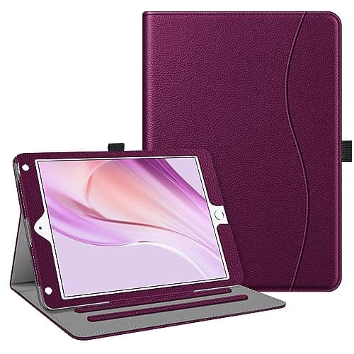 Fintie Case for iPad 6th / 5th Generation (2018 2017 Model, 9.7 Inch), iPad Air 2 / Air 1 (9.7 Inch) - [Corner Protection] Multi-Angle Viewing Stand Cover with Pocket, Purple - Image 1