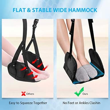 Airplane Footrest Made with Premium Memory Foam - Airplane Travel Foot Hammock, No Clashing Foot Hammock & Portable Plane Leg Rest, Provides Relaxation and Comfortable for Long Flight - Image 3