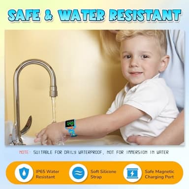 Etuwoe Potty Training Watch for Kids: Water Resistant Potty Watches for Toddler Boys Adjustable Volume Rechargeable Toilet Reminder Dinosaur Toddler Watch Birthday Gifts for 2 3 4 Year Old Boy(Blue) - Image 6