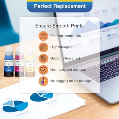 Topcolor GI-20 G7020 G6020 Color Ink Refill Bottles Compatible for Canon 20 Ink Refill Bottles for Canon GI 20 GI20 GI-20 Ink Refill Bottles Set, Compatible for Canon G7020 G6020 G5020 MegaTank - Image 5
