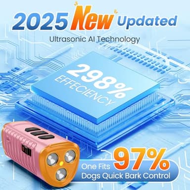 Dog Bark Deterrent Device, Anti Barking Device for Dogs 3X Ultrasonic to Stop Barking Neighbors Dog| 50ft Range, 5 Adjustable Modes, Flashlight & Beep | Safe & Effective for Small, Medium & Large Dogs - Image 3