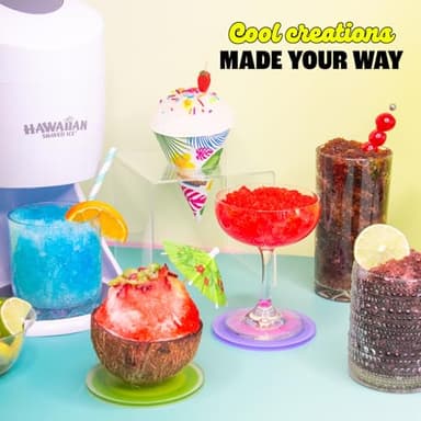 Hawaiian Shaved Ice S900A Snow Cone and Shaved Ice Machine with 2 Reusable Plastic Ice Mold Cups, Non-slip Mat, Instruction Manual, 1-year Manufacturer’s Warranty, 120V, White - Image 7