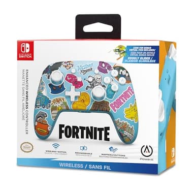 PowerA Enhanced Wireless Controller for Nintendo Switch - Fortnite Sticker Mania, Nintendo Switch -Bluetooth controller, Officially Licensed (Renewed) - Image 9
