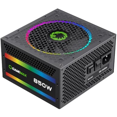 GAMEMAX 850W 80 Plus Gold Power Supply, ATX 3.0 & PCIE 5.0 Ready, 100% Japanese Capacitors, Fully Modular, ARGB SYNC, RGB-850 SE - Image 1