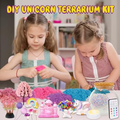 Unicorn Terrarium Crafts Kit for Kids-LED Night Light Up & Remote Unicorn Birthday Gifts Toys for Girls Ages5 6 7 8 9 10 Year Old-Christmas Gifts for Girls - Image 2