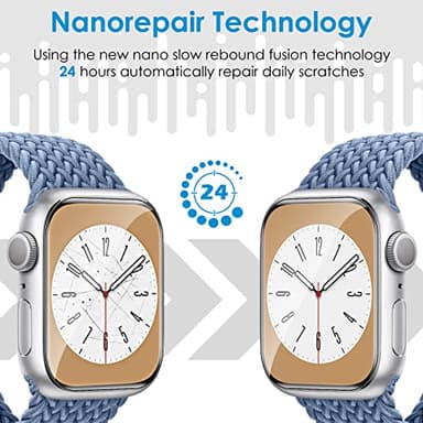 UniqueMe 8 Pack for Apple Watch Screen Protector 41mm, Apple Watch Series 9/8/7 Screen Protector [Upgrade Flexible Film] Anti-Scratch [Non-Bubbles] Soft HD TPU Clear Film for iWatch 41mm - Image 6