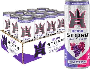 REIGN Storm, Harvest Grape, Fitness & Wellness Energy Drink, 12 Fl Oz (Pack of 12) - Image 1
