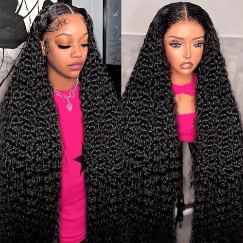 Nervoss 30 Inch Deep Wave Lace Front Wigs Human Hair 200% Density 13x6 HD Transparent Deep Curly Lace Front Wigs for Women Pre Plcked Glueless Wigs with Baby Hair - Image 1