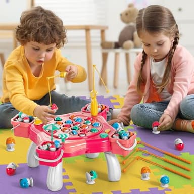WATUDOU Magnetic Fishing Game for Kids Toddlers 3-5, 70 pcs Fishing Toys for Kids Toddlers 3-5, Table Toys Board Game Birthday Gifts for 3 4 5 6 7 8 Years Old Kid Toddler - Image 2