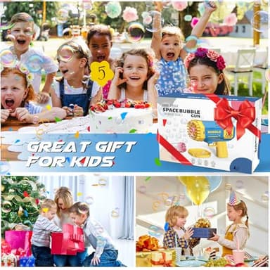 Dolanus Bubble Gun 2 Pack with 2 Bottles Bubble Solution, 40-Hole Light Up Dip Bubble Machine for Kids, Bubble Toy for 3 4 5 6 7 8 Years Old Boys Outdoor Indoor Kid Birthday Wedding Party(Blue&Pink) - Image 5