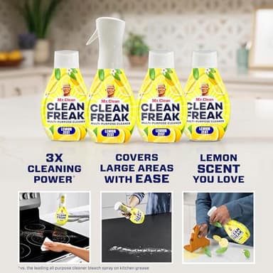 Mr. Clean Clean Freak Multi Surface Cleaning Spray, Deep Cleaning Mist Starter Kit and Refill Bundle, Lemon Zest Scent, 64 fl oz - Image 2