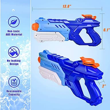 Quanquer 3 Pack Water Guns for Kids Adults - 600CC Squirt Water Toy Gun Super Blaster Soaker Long Range High Capacity Swimming Pool Beach Outdoor Fighting Toy for Boys Girls (Blue) - Image 2