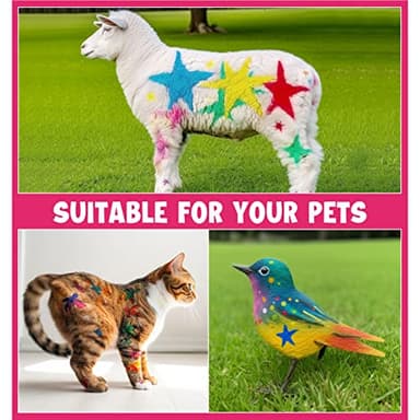 Dreamon 14 Colors Dog Hair Dye, Temporary Pet Hair Color Crayons for Dog with Hair Dye Book to Create Different Grooming Ideal, Washable Pet Hair Dye for Dogs Cats Horses - Image 7