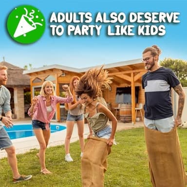 Shop Square Potato Sack Race Bags, 23x40 - Set of 6, Fun Burlap Sacks for Kids & Adults, Perfect for Field Day, BBQs, Picnics, Parties & More - Image 6