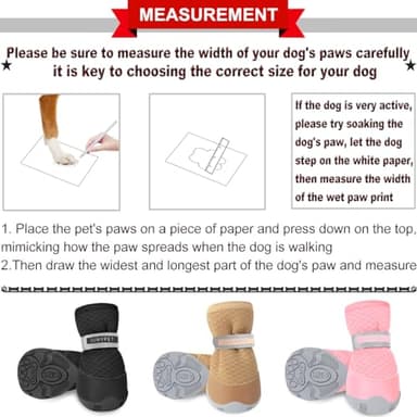 QUMY 4PCS Dog Shoes for Small Dogs, Hot Pavement Summer Puppy Dog Boots & Paw Protectors with Soft Anti-Slip Rubber Sole, Mesh Breathable Dog Booties for Hardfloors, Walking Running Khaki Size 4 - Image 2
