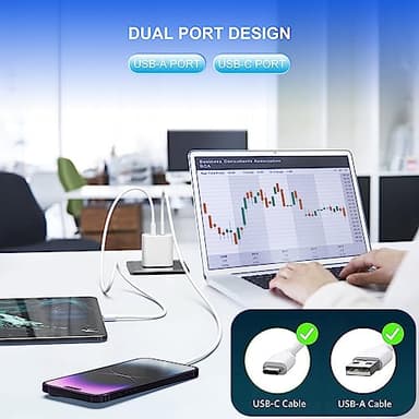 3 Pack i Phone 17 16 15 14 USB C Charger Block, iGENJUN 20W Dual Port QC + PD 3.0 Power Adapter Wall Charger, Double Fast Plug Charging Brick for i Phone 17/17 Pro/16/15/14/X, Samsung Galaxy - White - Image 6