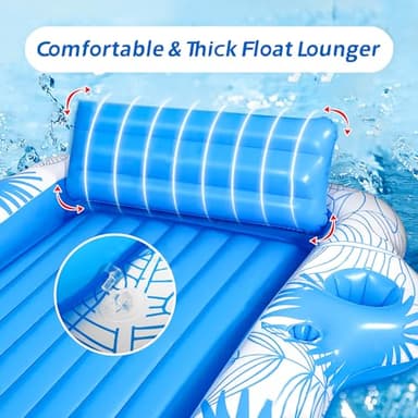 Inflatable Adult Tanning Pool Lounger Float -85" x 71" JIANYHW XX-Large Sunbathing Water Lounge Floaties, Suntan Tub Pool Floaty Raft Ice Bath Tub Tanning Bed, Blow Up Lake Pool Raft Floating Pad - Image 4