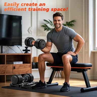 Rendpas Adjustable Dumbbells Set of 2, Select Weight Dumbbell Set, 5 in 1 Free Dumbbell Set with Anti-Slip Texture Handle, Weight Set For Home Gym Suit both Men and Women - Image 5