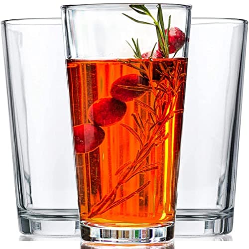 Drinking Glasses - Set of 10-16oz. Margarita Glass Cups - Dishwasher Safe Cocktail Clear Heavy Base Tall Beer Glasses, Water Glasses, Bar Glass, Wine, Juice, Iced Tea - Image 1