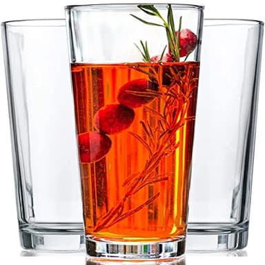 Drinking Glasses - Set of 10-16oz. Margarita Glass Cups - Dishwasher Safe Cocktail Clear Heavy Base Tall Beer Glasses, Water Glasses, Bar Glass, Wine, Juice, Iced Tea - Image 1