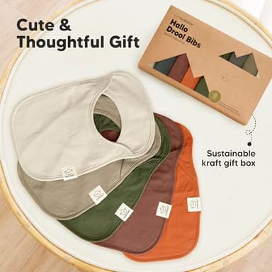 8-Pack Baby Bibs for Boys, Girls - Pullover Bibs for Drooling Teething Baby Girl & Boy Toddler, Newborn, Soft & Absorbent, Cute Colors, Large Torso Coverage Keep Infant Clean & Dry (Brick) - Image 9