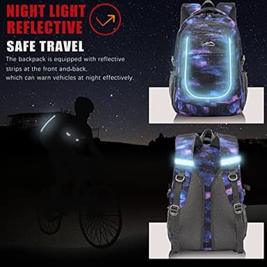 ProEtrade Backpack Bookbag for College Travel Business Hiking Fit Laptop Up to 15.6 Inch (Galaxy C) - Image 4