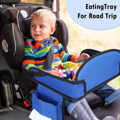 WENRENER Kids Travel Tray, Travel Tray For Kids Car Seat, Toddler Road Trip Essentials With Drawing Kit, Carseat Tray For Kids Travel, Travel Activities Road Trip Must Haves For Kids (Navy Blue) - Image 10