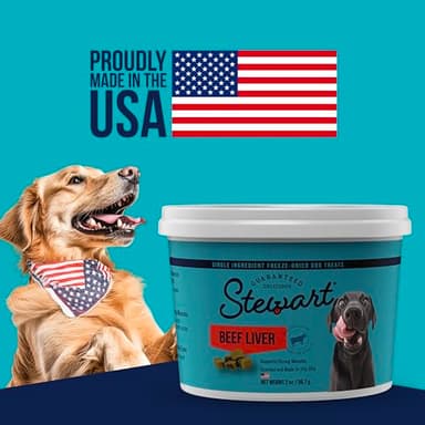 Stewart Single Ingredient Freeze Dried Raw Dog Treats, Beef Liver, 4 Ounce, Approx. 90 Pieces per Resealable Pouch, Training Treats or Meal Topper, High Protein, Grain Free, Gluten Free - Image 4