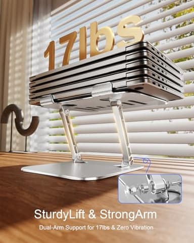 Laptop Stand for Desk Adjustable Computer Stand Foldable Laptop Riser Notebook Holder Adjustable Height for MacBook PC Computer Notebook Office Desk Accessories 10-17 Inch - Image 5