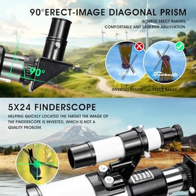 Telescope for Kids Beginners, Telescope for Kids 8-12, High Power 70mm Aperture 300mm Focal Length Astronomical Scope - Image 5