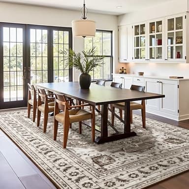 HOMORE Area Rug 5x7 Living Room Rug, Non Slip Washable Rugs for Bedroom Dining Room, Large Rugs for Home Office Farmhouse Dorm Decor,Beige/Brown - Image 7