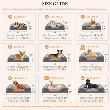 Comfort Expression Orthopedic Dog Bed for Extra Large Dogs 45x35 Inch, Waterproof Supportive Egg Crate Foam XL Pet Bed with Removable Bolsters, Dog Couch with Washable Cover & Non-Slip Bottom, Grey - Image 3