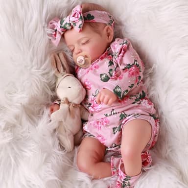 BABESIDE Lifelike Reborn Baby Dolls - Sleeping Realistic Newborn Soft Body Real Life Girl Dolls with Accessories Gifts for Kids Age 3 + & Collection, 20 inches - Image 5