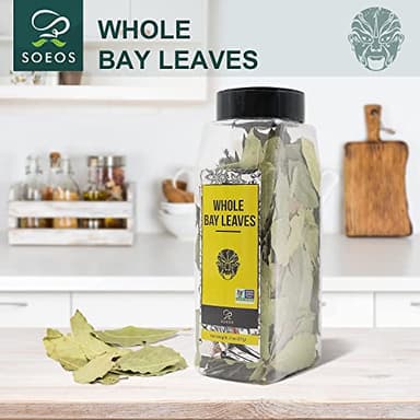 Soeos Bay Leaves Whole, 2 oz(57g), Non-GMO Verified, Dried Leaf, Freshly Packed to Keep Fresh, Laurel Herbs for Cooking, Dried Bay Leaves, Fresh, Green - Image 3