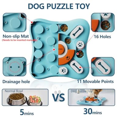 FOXMM Interactive Dog Treat Puzzle Toys for IQ Training & Mental Stimulating,Fun Slow Feeder,Large Medium Small Dogs Enrichment Toys with Squeak Design - Image 4