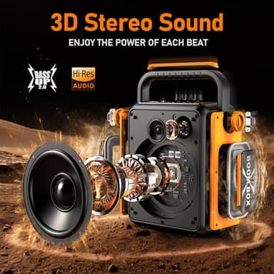 Karaoke Machine for Adults and Kids with 2 Wireless Microphones, 300W, 24H Playtime, RGB DJ Lights & TWS/USB/AUX/TV, Pro Portable Party Bluetooth Speaker for Home/Outdoor/Gifts - Image 2