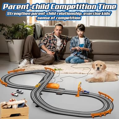 Slot Car Race Track Sets for Boys, Race Car Track with 2 High-Speed Slot Cars, Battery or Electric Car Track, Dual Racing Game Lap Counter Track Sets, Toys Gifts for Boys Girls Ages 4 5 6 7 8-12 - Image 7