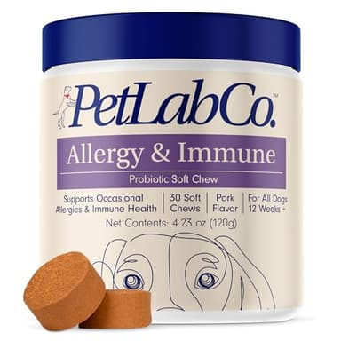 PetLab Co. Allergy & Immune Probiotics for Dogs, Support Seasonal Allergies, Gut & Digestive Health - Pork Flavor - 30 Soft Chews - Packaging May Vary - Image 1