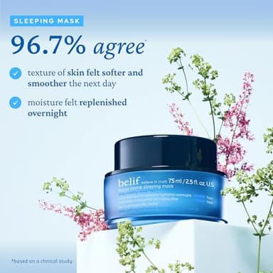 belif Vitamin E Jelly Overnight Mask – Hydrating & Plumping Face Moisturizer with Red Algae & Jojoba Oil, Deep Repair for Glass Skin, Korean Sleeping Mask for Intense Hydration & Radiance, 2.53 fl oz - Image 6